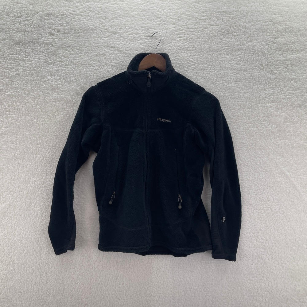 Vintage Patagonia R2 Fleece Jacket Womens S Black Regulator Deep Pile USA Made